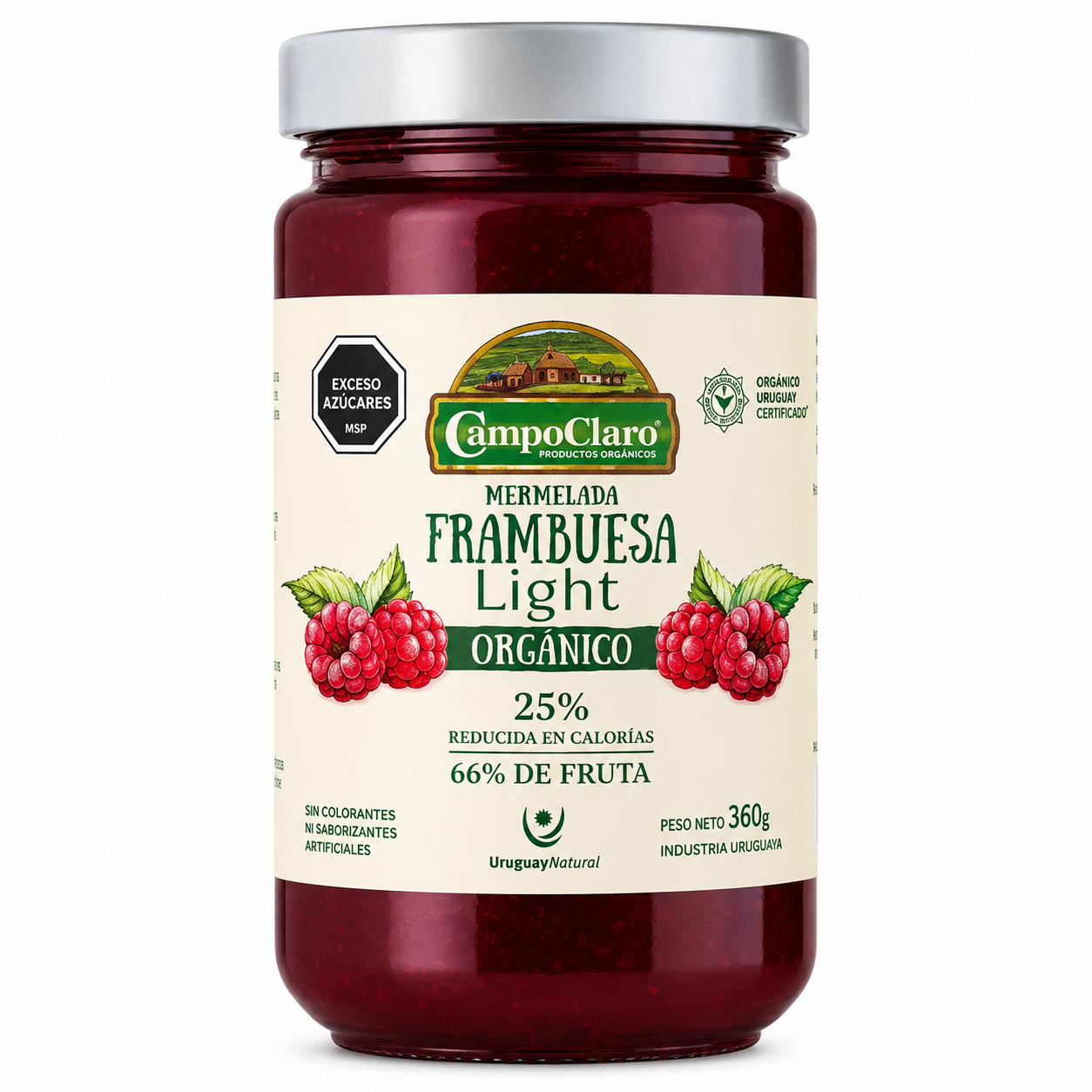 Mermelada de Frambuesa Ligth 360grs Orgánica